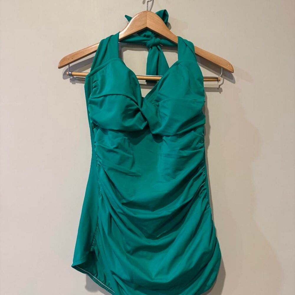 Catalina Women's Green and Blue Swimsuit-one-piece